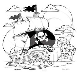 Dibujo para colorear: Pirate ship (Transporte) #138411 - Dibujos para colorear