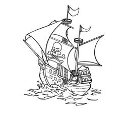Dibujo para colorear: Pirate ship (Transporte) #138413 - Dibujos para colorear