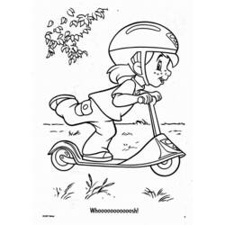 Dibujos para colorear: Push Scooter - Dibujos para colorear