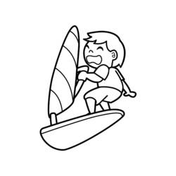 Dibujo para colorear: Sailboard / Windsurfing (Transporte) #144050 - Dibujos para colorear