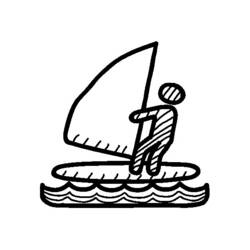 Dibujo para colorear: Sailboard / Windsurfing (Transporte) #144053 - Dibujos para colorear
