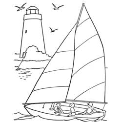 Dibujo para colorear: Sailboat (Transporte) #143552 - Dibujos para colorear