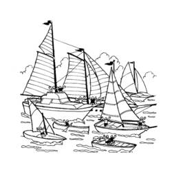 Dibujo para colorear: Sailboat (Transporte) #143593 - Dibujos para colorear