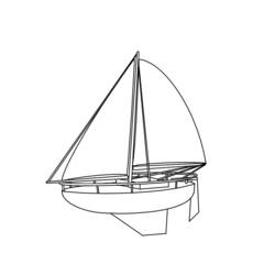 Dibujo para colorear: Sailboat (Transporte) #143613 - Dibujos para colorear