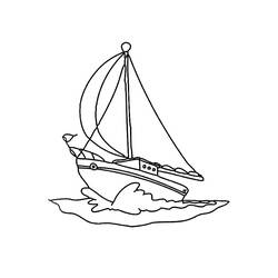 Dibujo para colorear: Sailboat (Transporte) #143627 - Dibujos para colorear