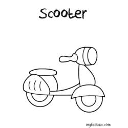 Dibujo para colorear: Scooter (Transporte) #139543 - Dibujos para colorear