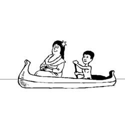 Dibujo para colorear: Small boat / Canoe (Transporte) #142237 - Dibujos para colorear