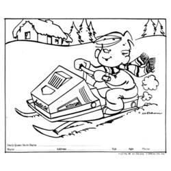 Dibujo para colorear: Snowmobile / Skidoo (Transporte) #139810 - Dibujos para colorear