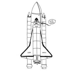 Dibujo para colorear: Spaceship (Transporte) #140612 - Dibujos para colorear