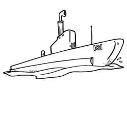 Dibujo para colorear: Submarine (Transporte) #137707 - Dibujos para colorear