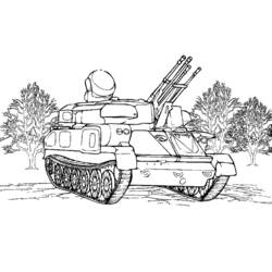 Dibujo para colorear: Tank (Transporte) #138044 - Dibujos para colorear