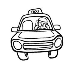 Dibujo para colorear: Taxi (Transporte) #137189 - Dibujos para colorear