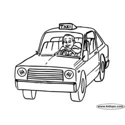 Dibujo para colorear: Taxi (Transporte) #137191 - Dibujos para colorear
