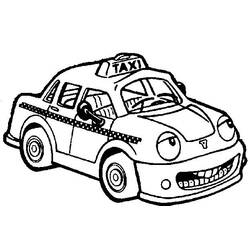 Dibujo para colorear: Taxi (Transporte) #137193 - Dibujos para colorear