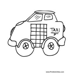 Dibujo para colorear: Taxi (Transporte) #137198 - Dibujos para colorear