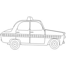 Dibujo para colorear: Taxi (Transporte) #137199 - Dibujos para colorear