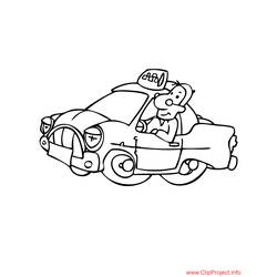 Dibujo para colorear: Taxi (Transporte) #137202 - Dibujos para colorear
