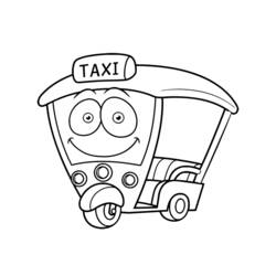 Dibujo para colorear: Taxi (Transporte) #137213 - Dibujos para colorear