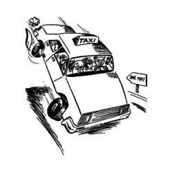 Dibujo para colorear: Taxi (Transporte) #137218 - Dibujos para colorear