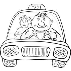 Dibujo para colorear: Taxi (Transporte) #137225 - Dibujos para colorear