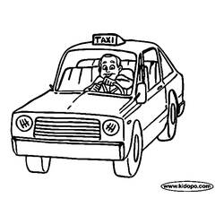 Dibujo para colorear: Taxi (Transporte) #137230 - Dibujos para colorear