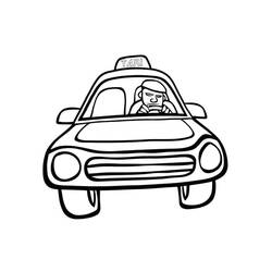 Dibujo Taxi (Transporte) #204456 para imprimir y colorear
