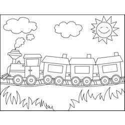 Dibujo para colorear: Train / Locomotive (Transporte) #135056 - Dibujos para colorear