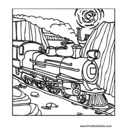 Dibujo Tren / Locomotora (Transporte) #135050 para imprimir y colorear