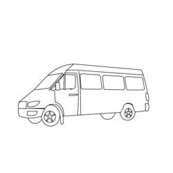 Dibujo para colorear: Van (Transporte) #145097 - Dibujos para colorear