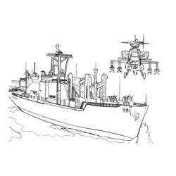 Dibujo para colorear: Warship (Transporte) #138516 - Dibujos para colorear