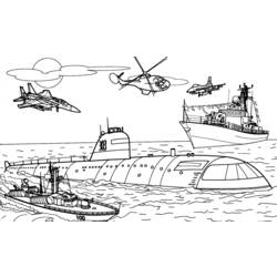 Dibujo para colorear: Warship (Transporte) #138625 - Dibujos para colorear