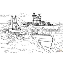 Dibujo para colorear: Warship (Transporte) #138629 - Dibujos para colorear
