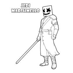Dibujo Marshmello Fortnite (Videojuegos) #208253 para imprimir y colorear