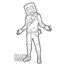 Dibujo Marshmello Fortnite (Videojuegos) #208257 para imprimir y colorear