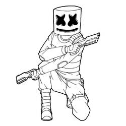 Dibujo Marshmello Fortnite (Videojuegos) #208259 para imprimir y colorear