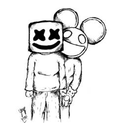 Dibujo Marshmello Fortnite (Videojuegos) #208264 para imprimir y colorear