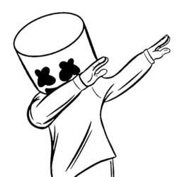 Dibujo Marshmello Fortnite (Videojuegos) #208274 para imprimir y colorear