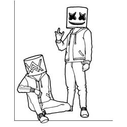 Dibujo Marshmello Fortnite (Videojuegos) #208276 para imprimir y colorear