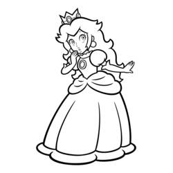 Dibujo Princesa Peach (Videojuegos) #211840 para imprimir y colorear