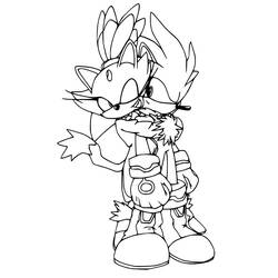 Sonic de plata - Dibujos para colorear gratis