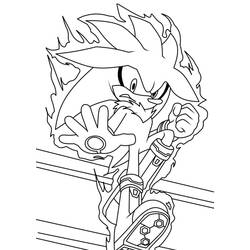 Dibujo Sonic de plata (Videojuegos) #221548 para imprimir y colorear