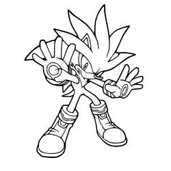 Dibujo Sonic de plata (Videojuegos) #221552 para imprimir y colorear